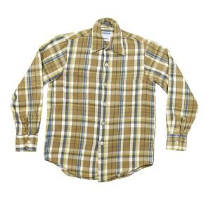 Vinatge Golden Key Men's Cotton Casual Shirt S Tail Model STAINED
